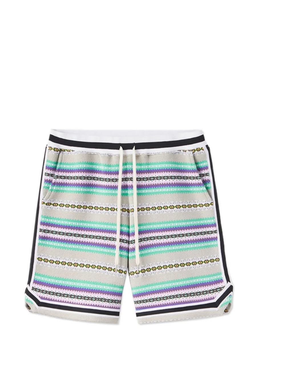 John Elliott Nogales Game  Men multicolor Striped Knit Shorts